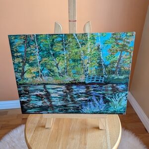 Tranquil Forest Lake Canvas Art painting original